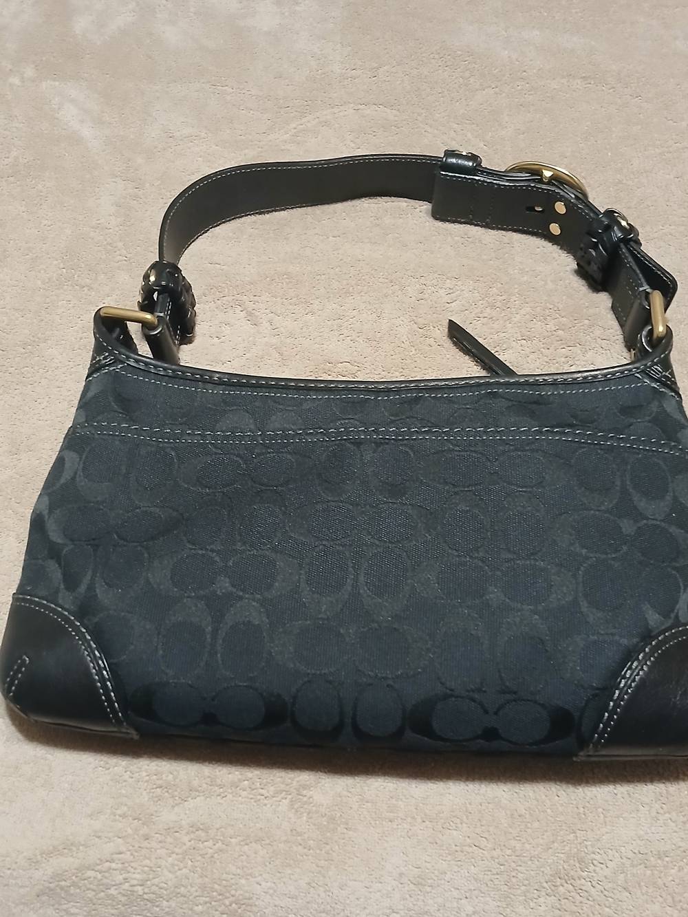 Coach Black Signature Canvas Shoulder Bag